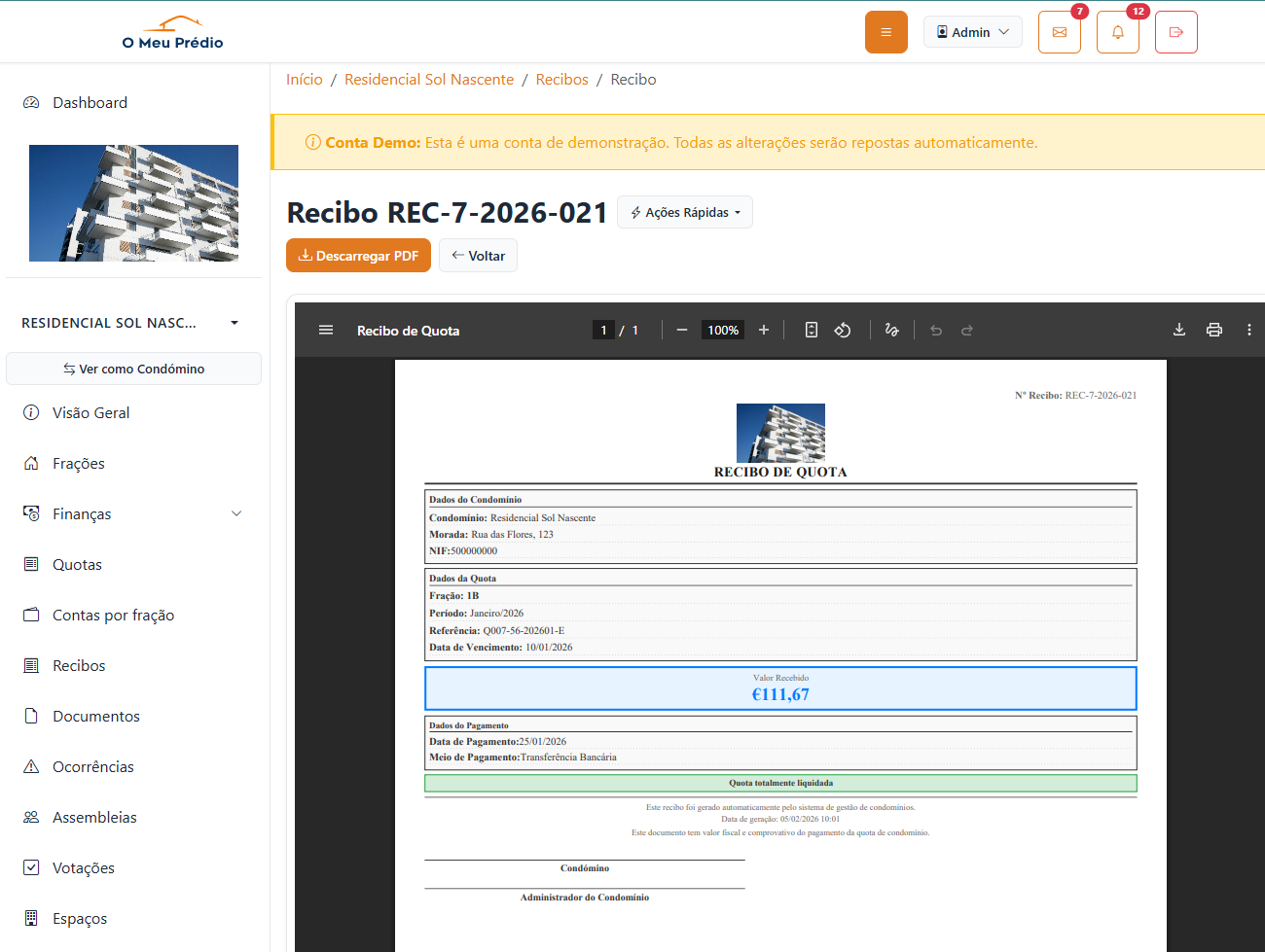 Recibos - Geração automática de recibos PDF